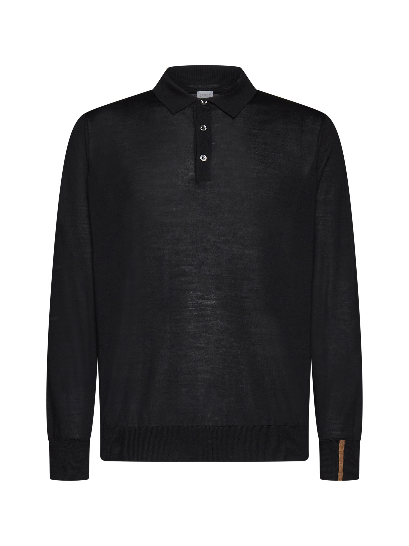 Shop Caruso Polo Shirt In Black