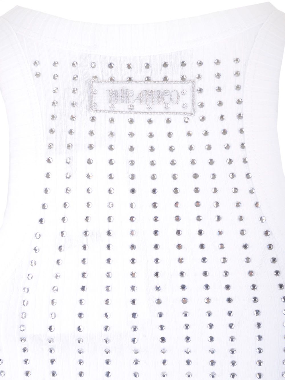 Attico Strass Tank Top In White