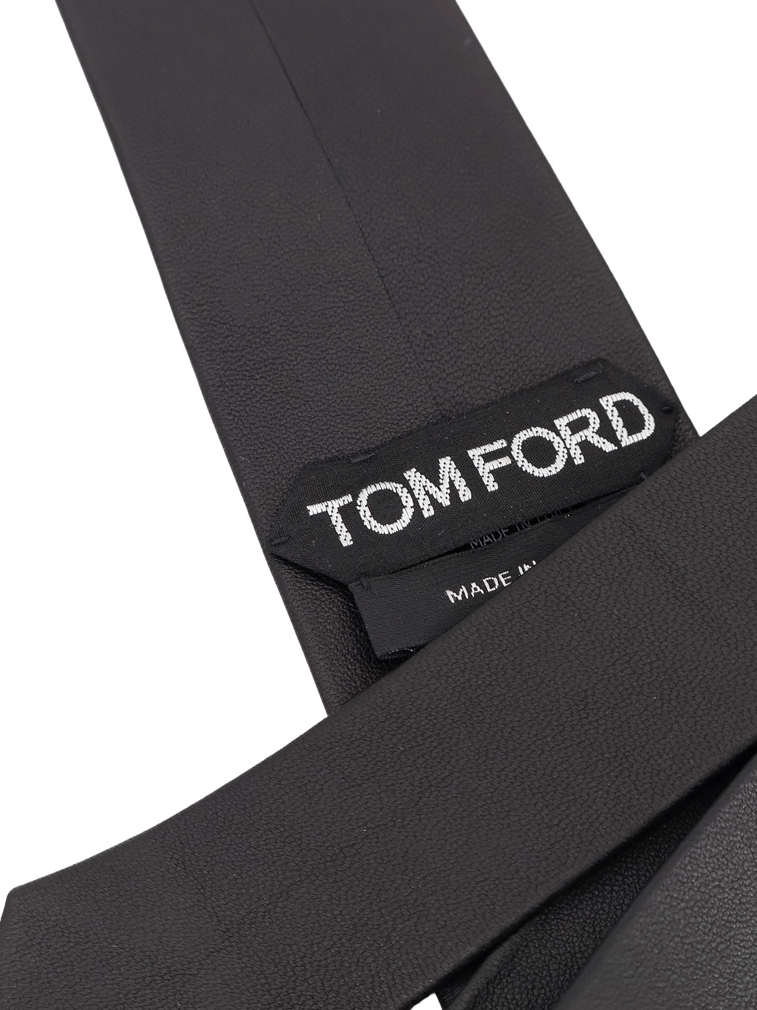 Tom Ford Logo Silk Tie In Black