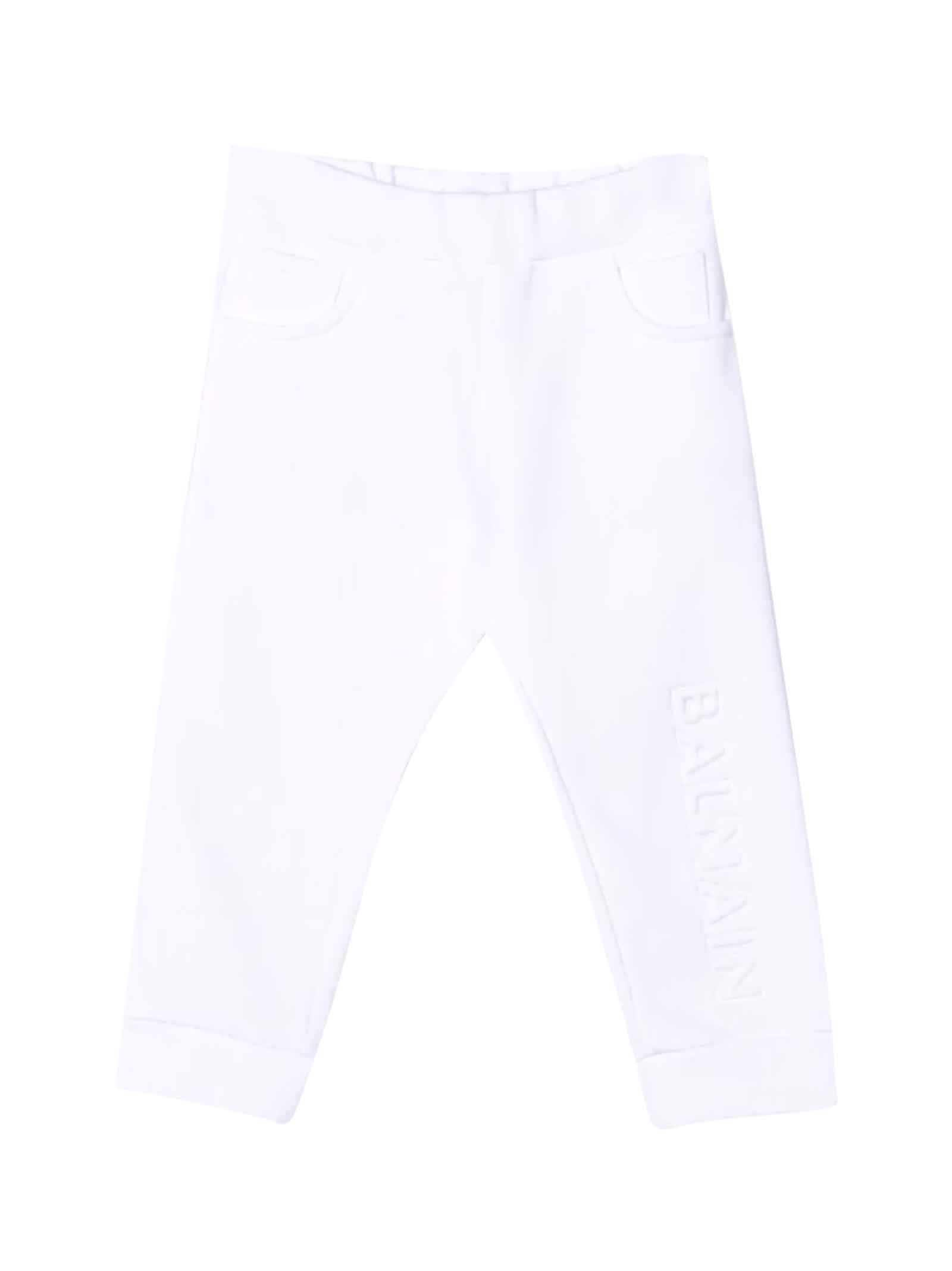 Balmain Unisex White Trousers
