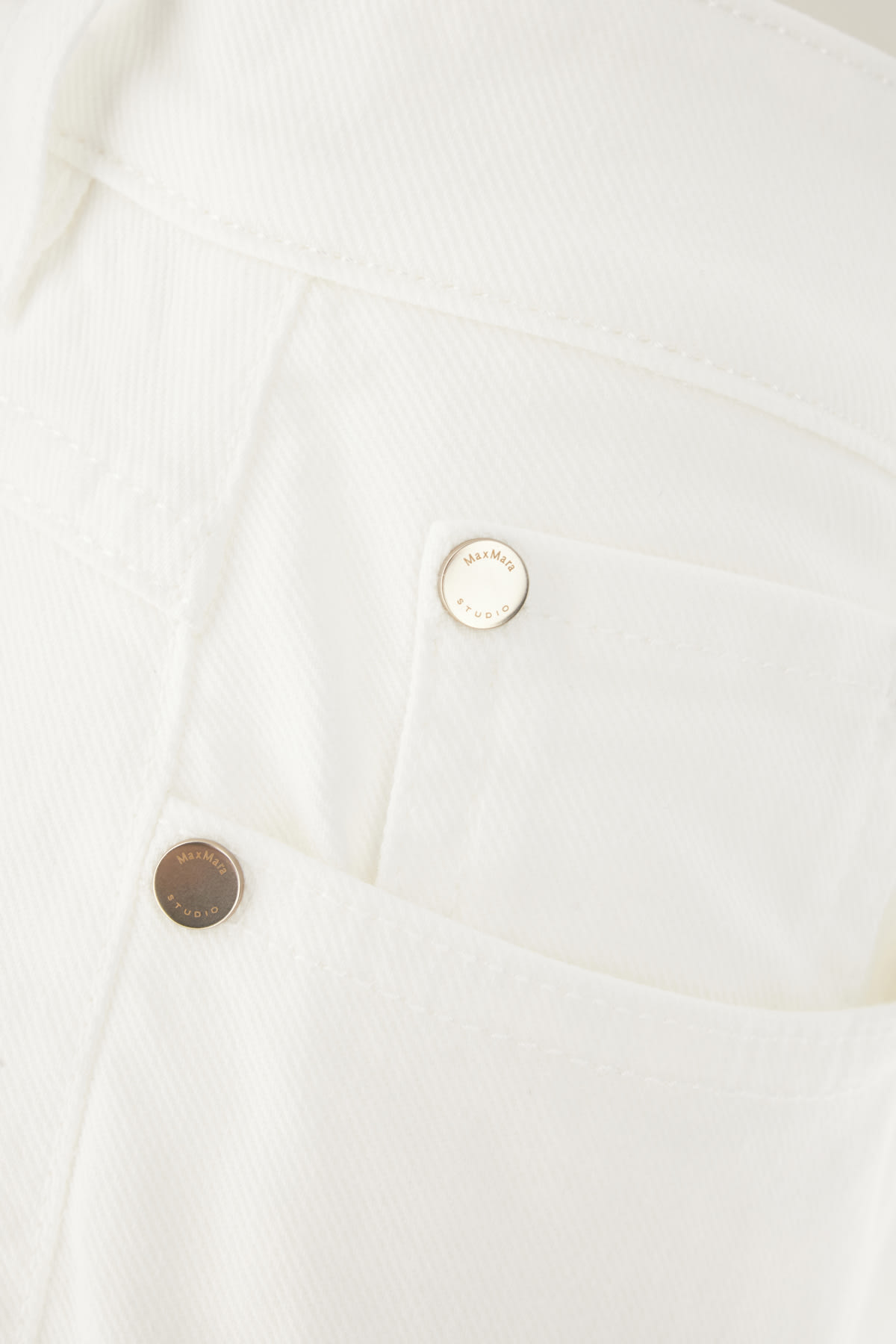 Max Mara White Denim Jeans In Bianco