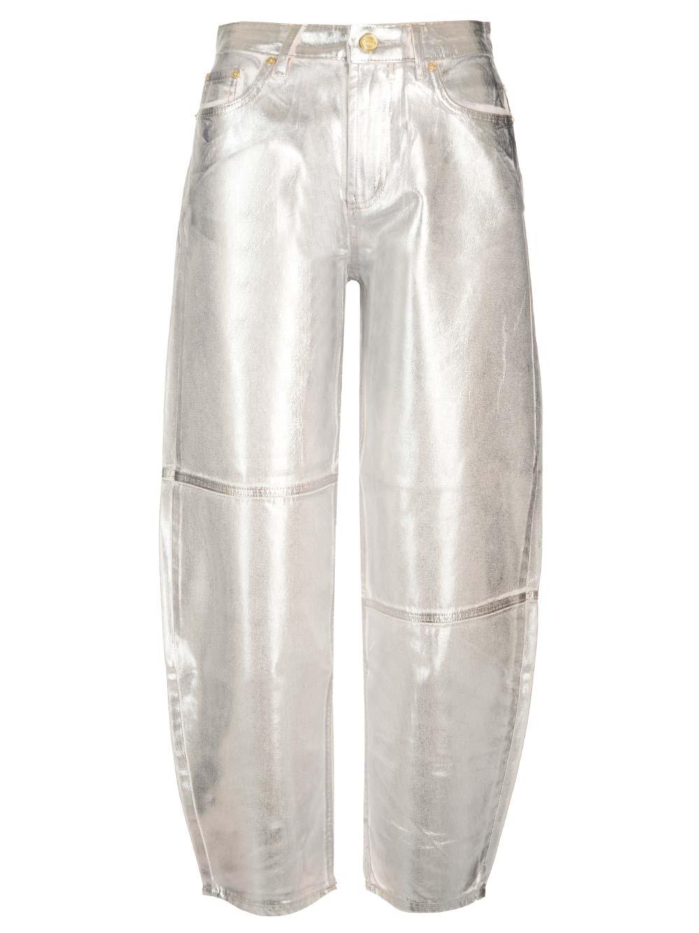 Shop Ganni Stary Trousers In White