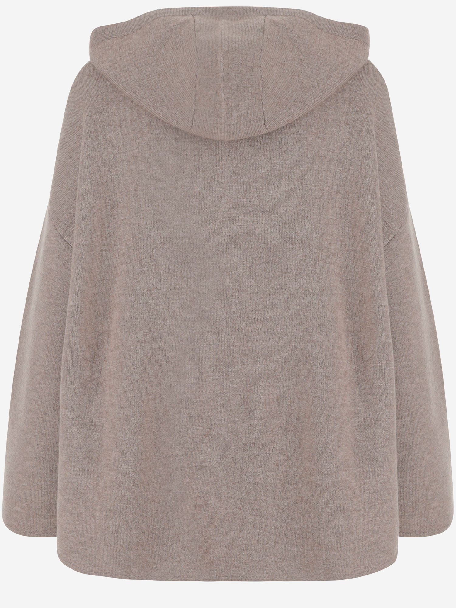 Allude Ribbed Wool And Cashmere Sweatshirt With Adjustable Hood In Brown
