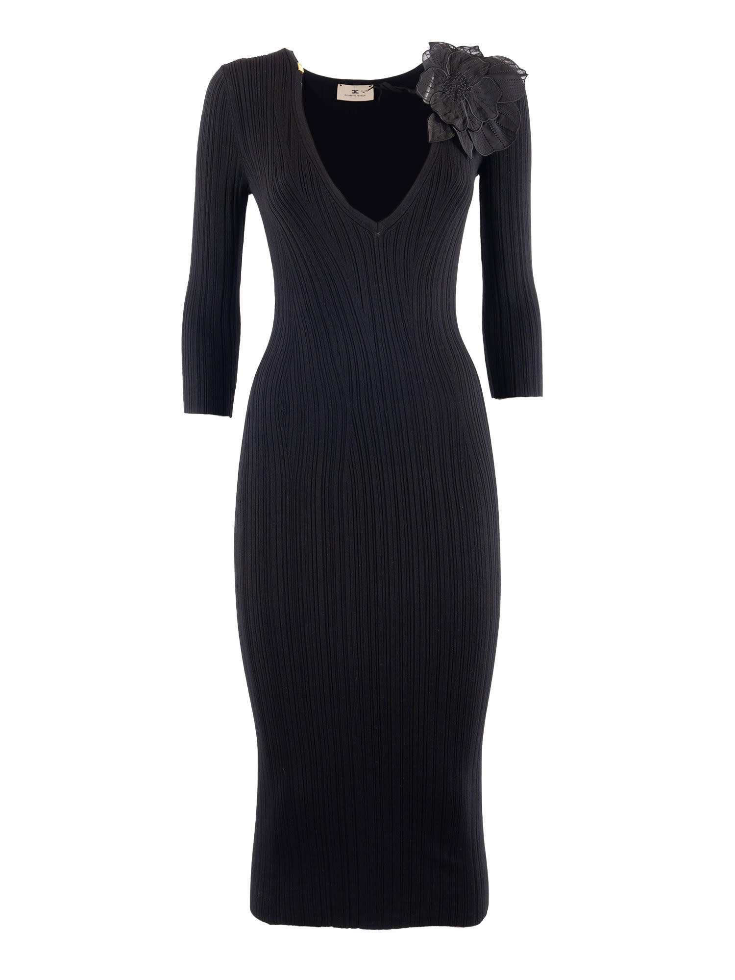 Elisabetta Franchi Knitted Dress In Blue