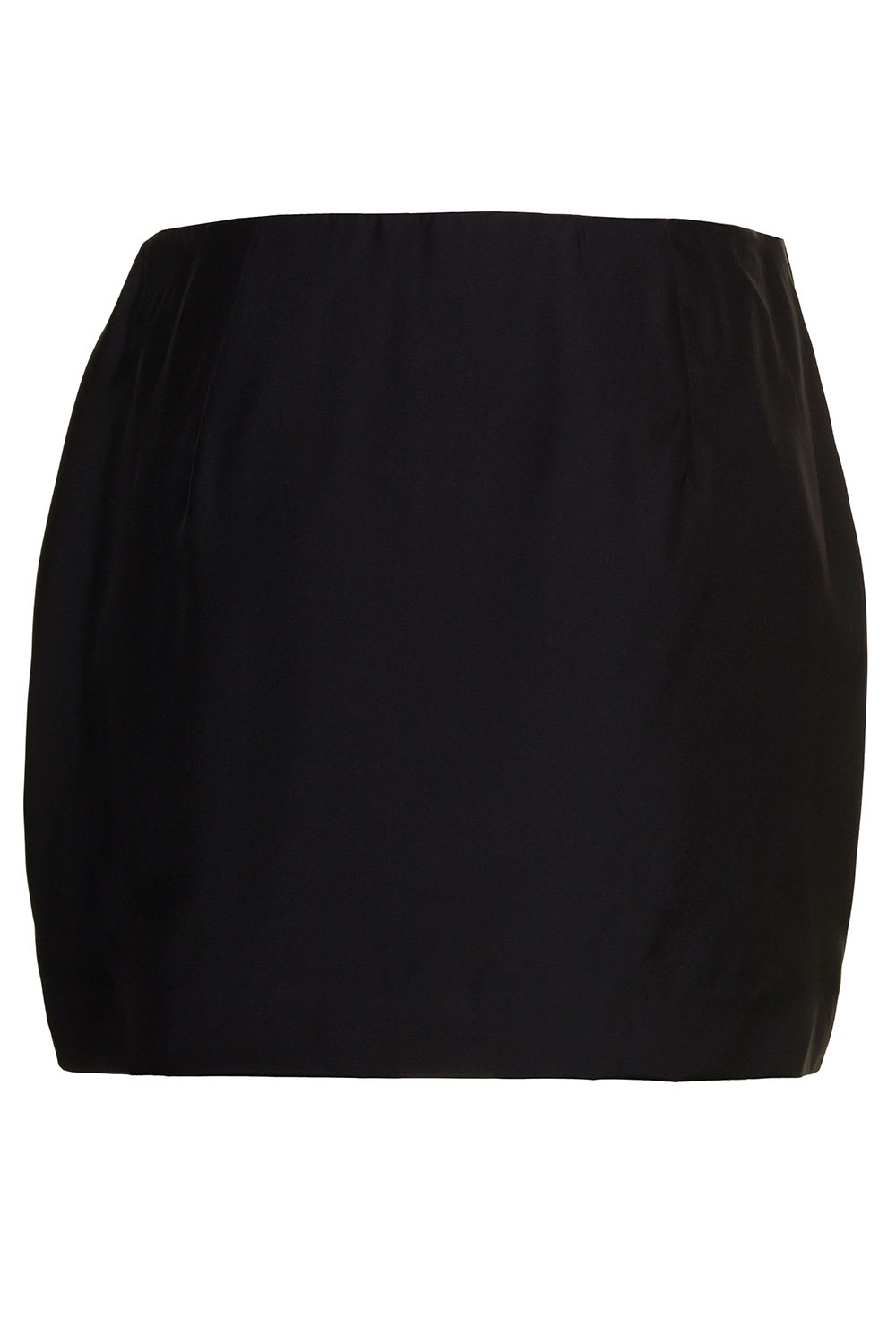 Shop Gauge81 Anjo Black Miniskirt With Dramatic Side Draping Detail In Silk Woman