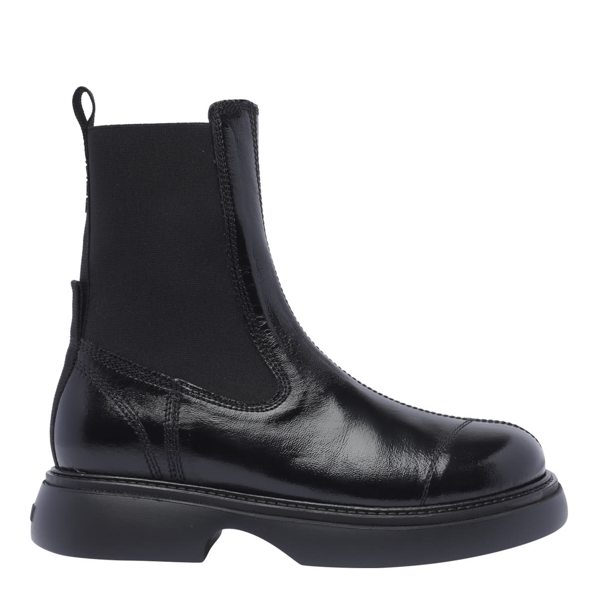 Shop Ganni Black Everyday Mid Chelsea Boots