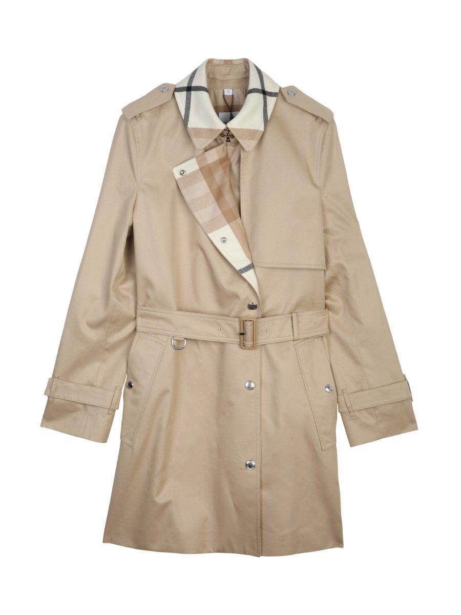 Burberry Belted Check Detailed Trench Coat