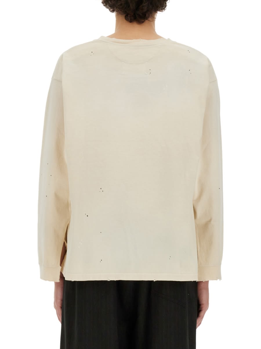 Shop Maison Margiela T-shirt With Logo In Ivory