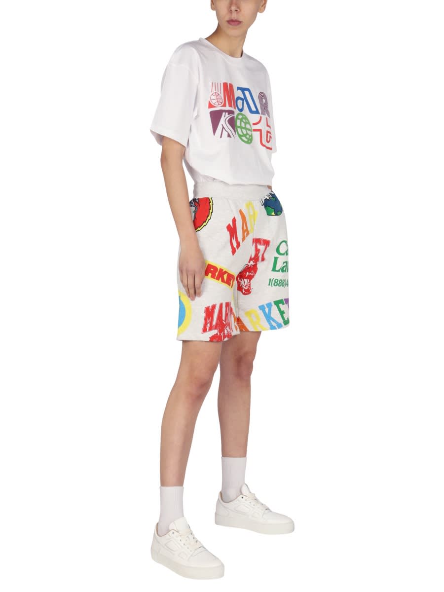 Shop Market Logo Print T-shirt In White