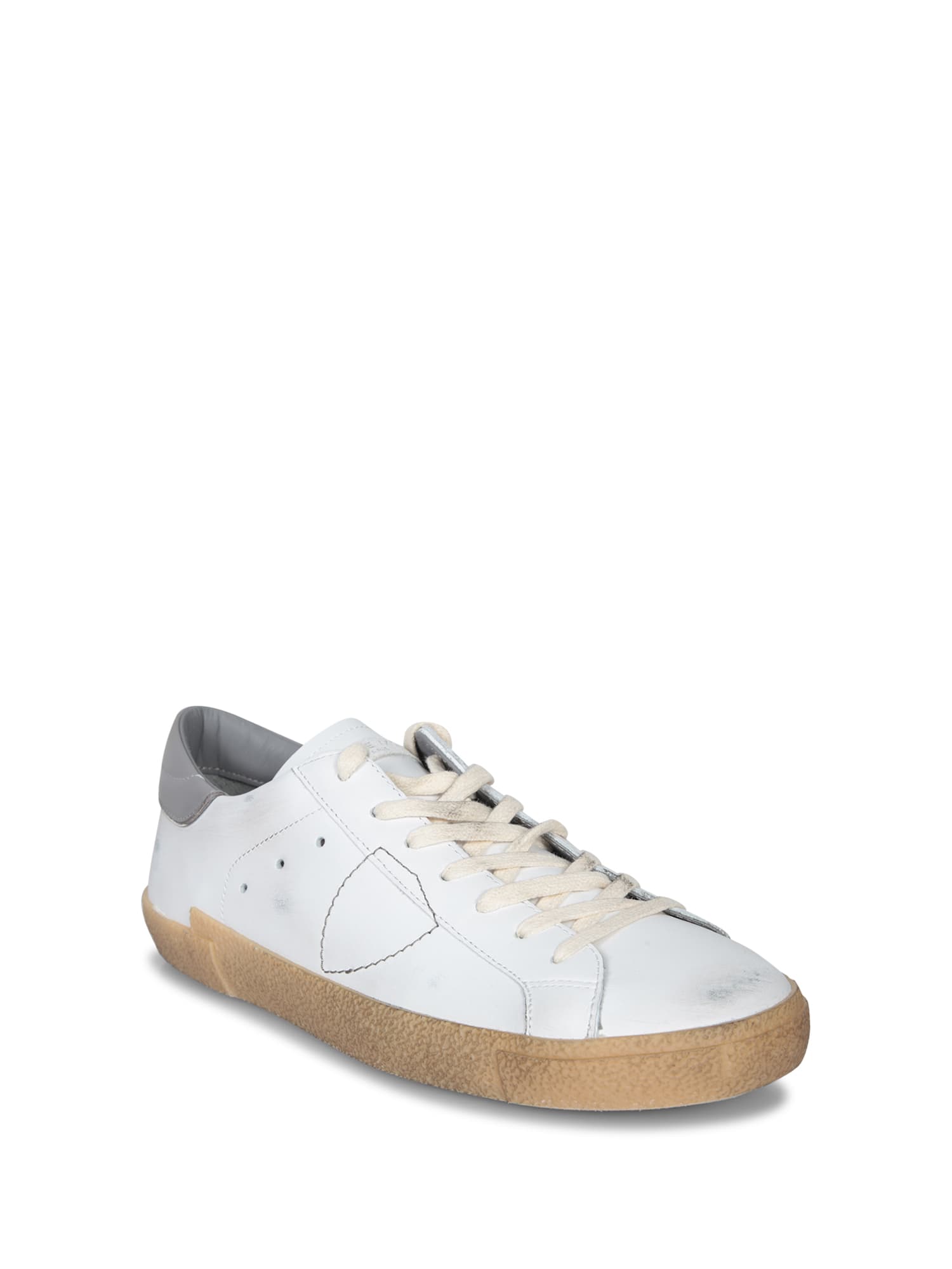 Philippe Model Prsx Low Sneakers In White And Grey