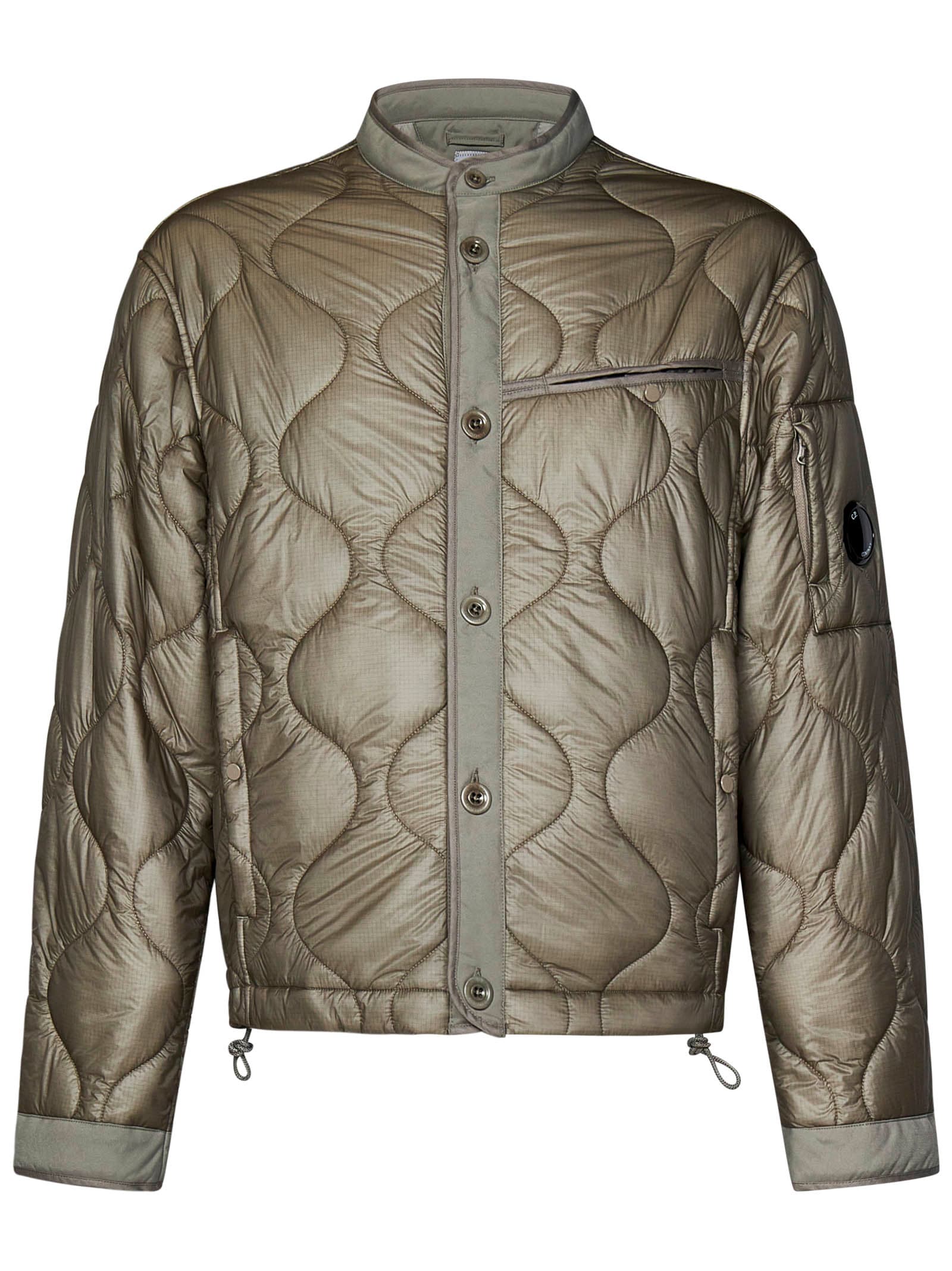 Shop C.p. Company Down Jacket In Khaki