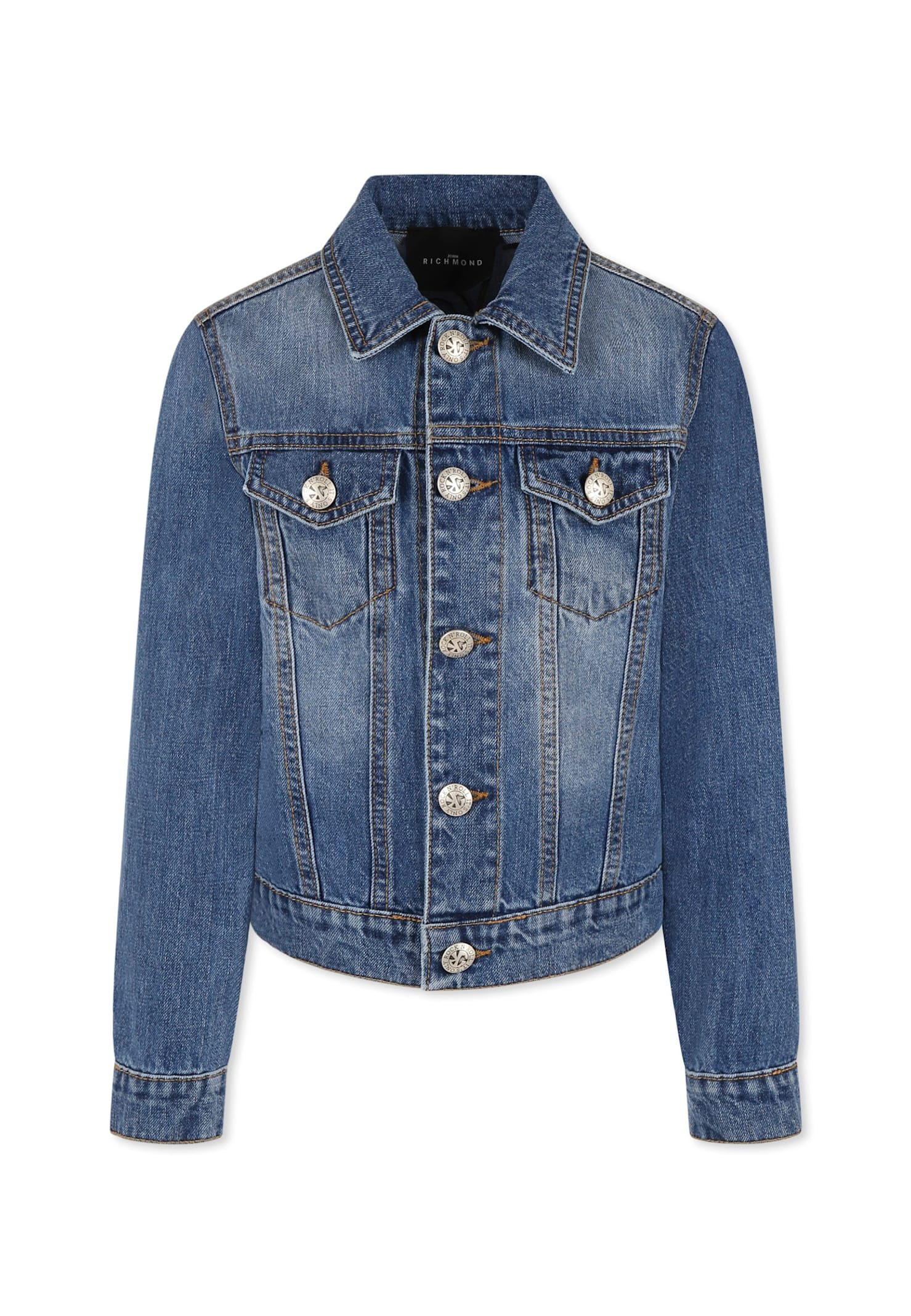 Richmond Denim Jacket For Boy With Logo In Blue