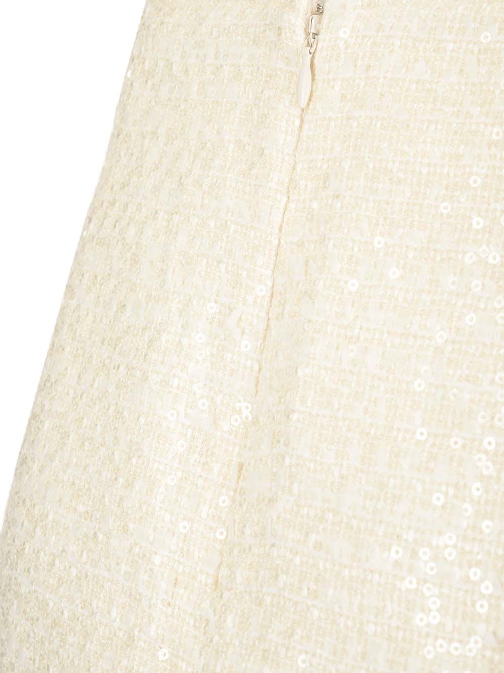 Self-portrait Bouclé Pearl Trim Mini Skirt