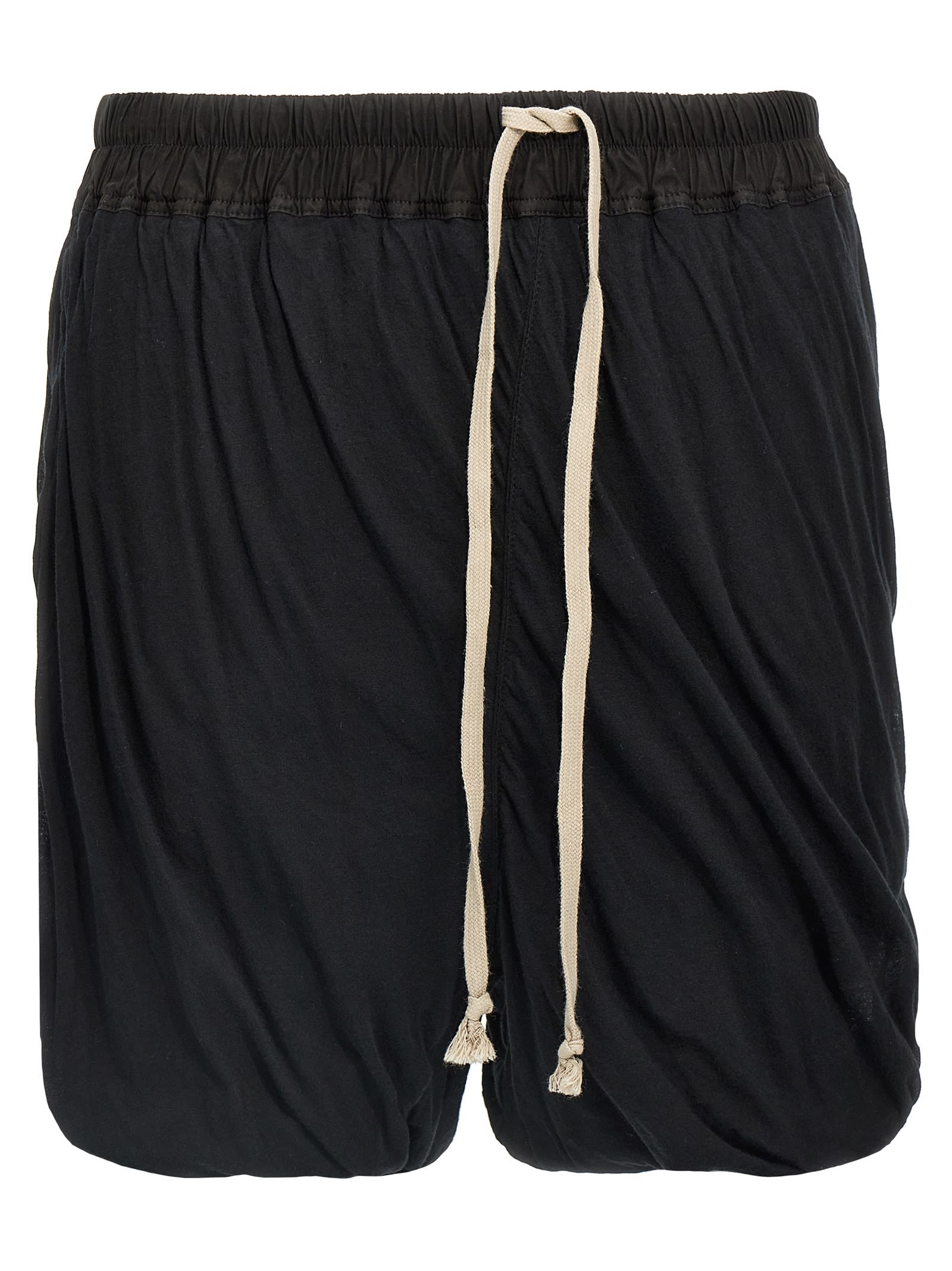 Rick Owens Dbl Long Boxers Bermuda And Short Black In Black