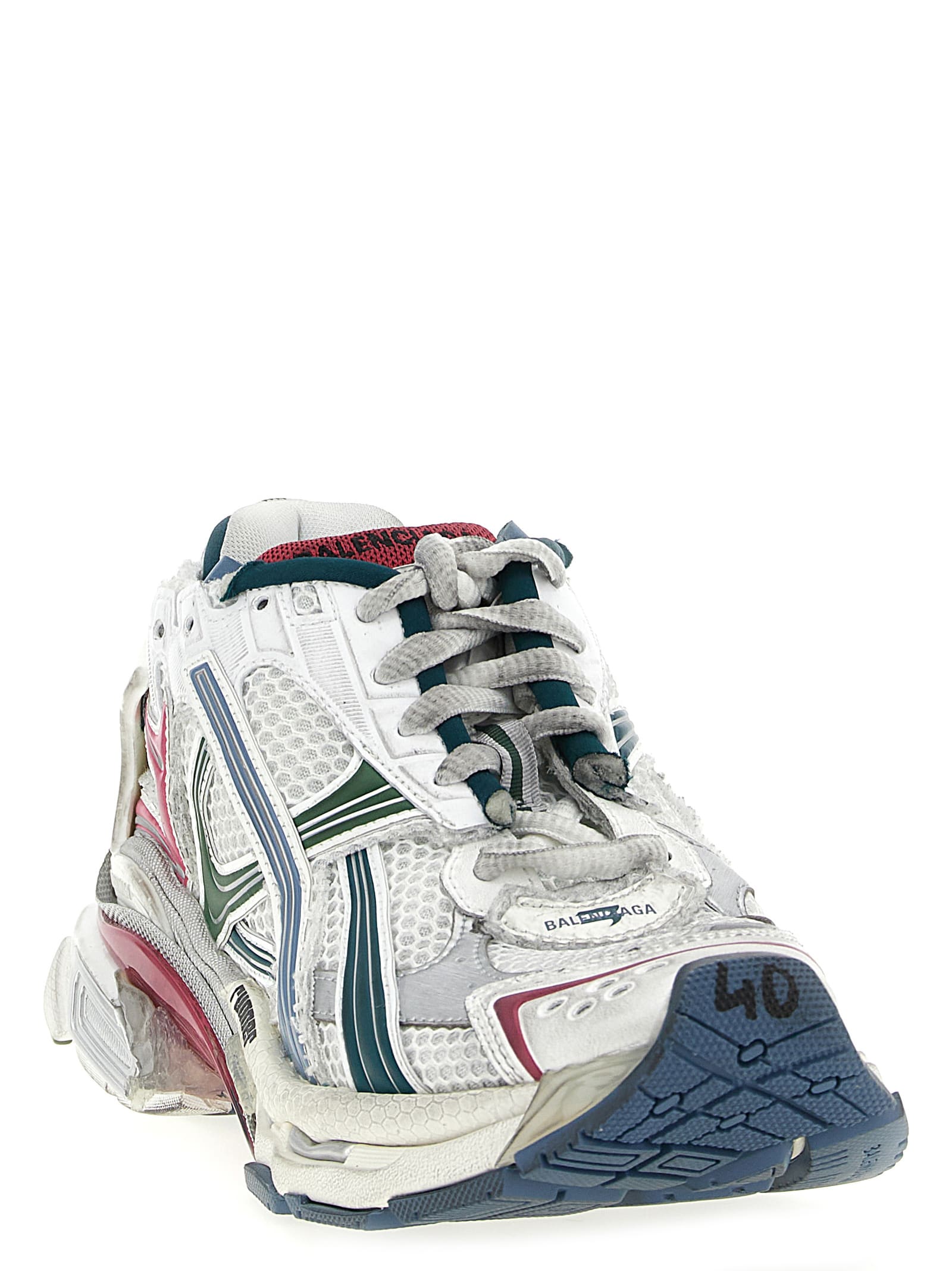 Balenciaga Men Runner Low-top Mesh Sneakers In Multi