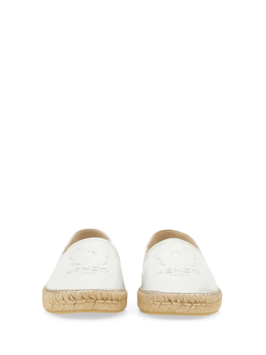 Shop Kenzo Leather Espadrilles In Silver