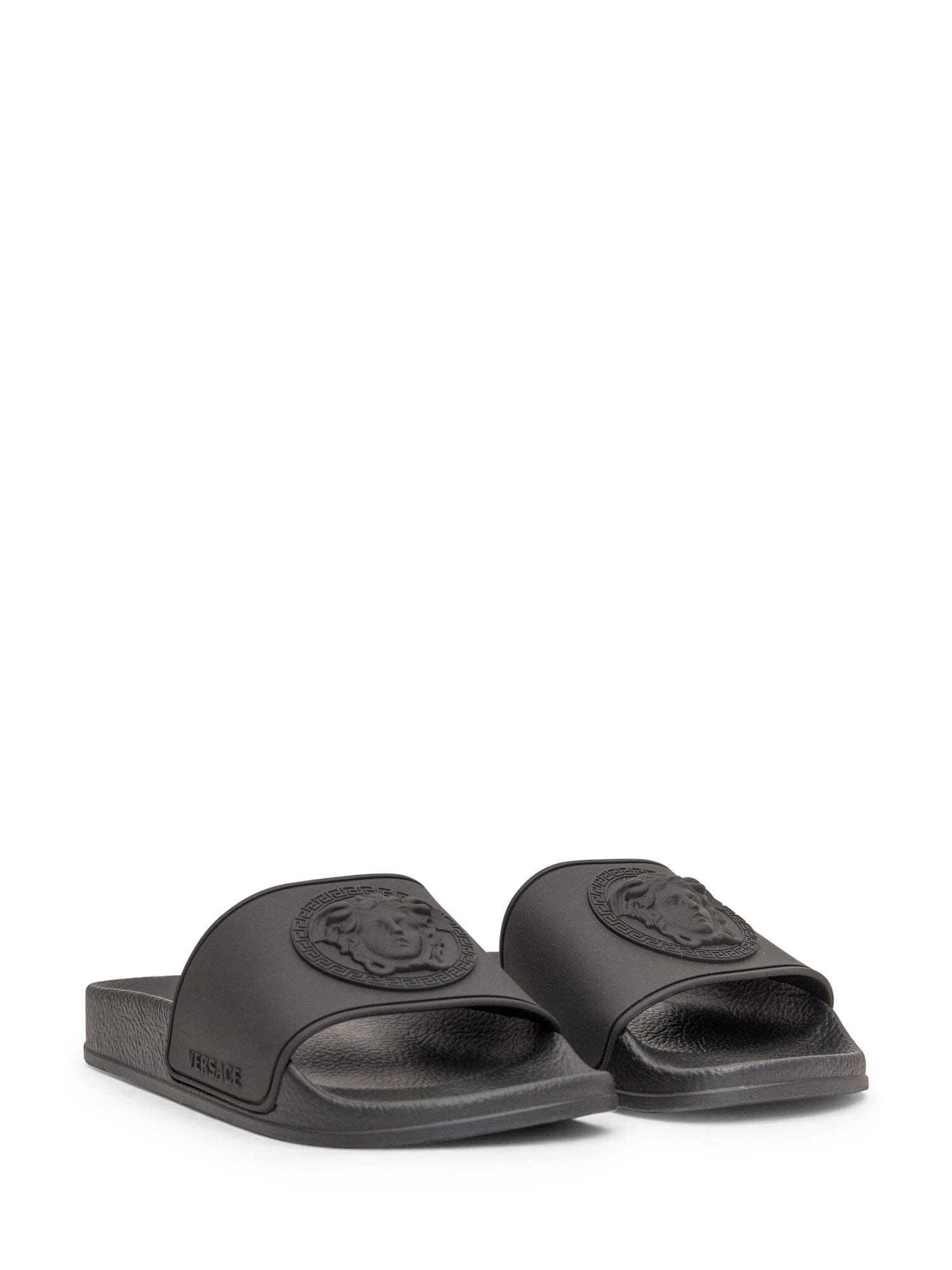 Shop Young Versace Medusa Rubber In Nero