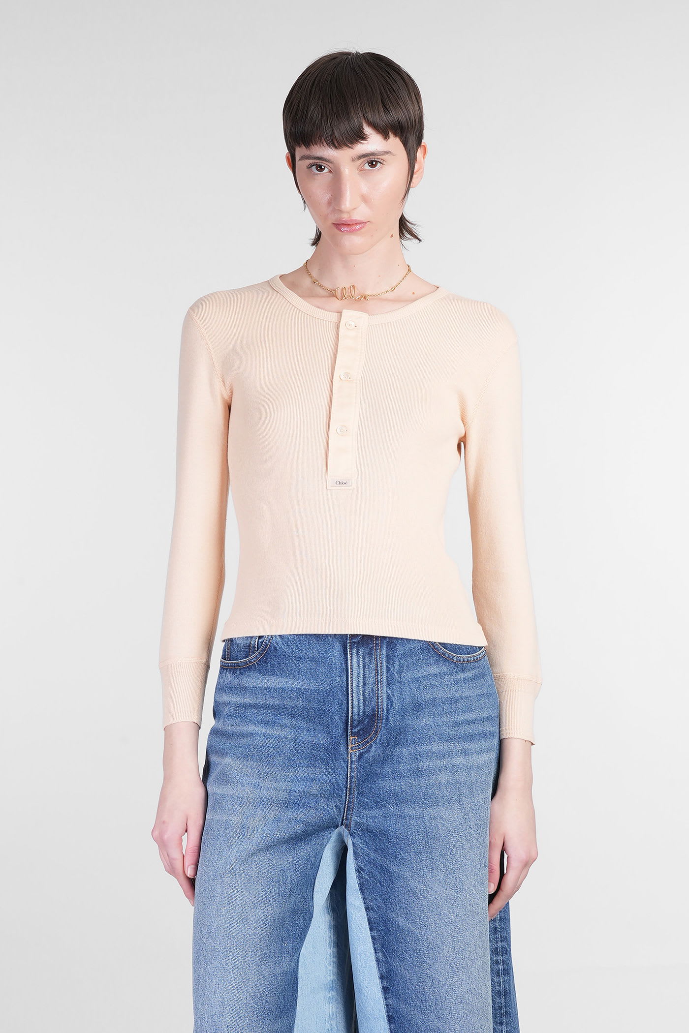 Chloé Long Sleeves T-shirt In Neutral