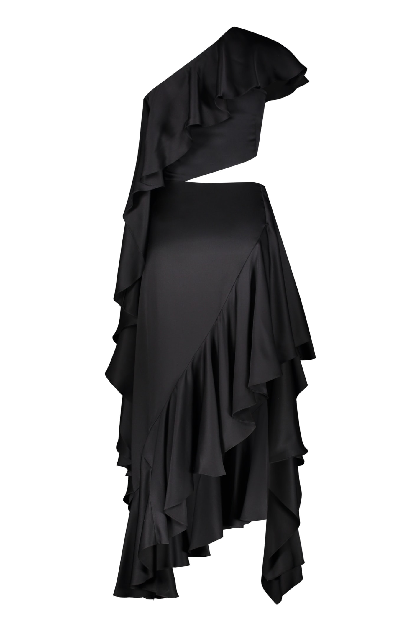 Alexander Mcqueen Silk Maxi Dress In Black