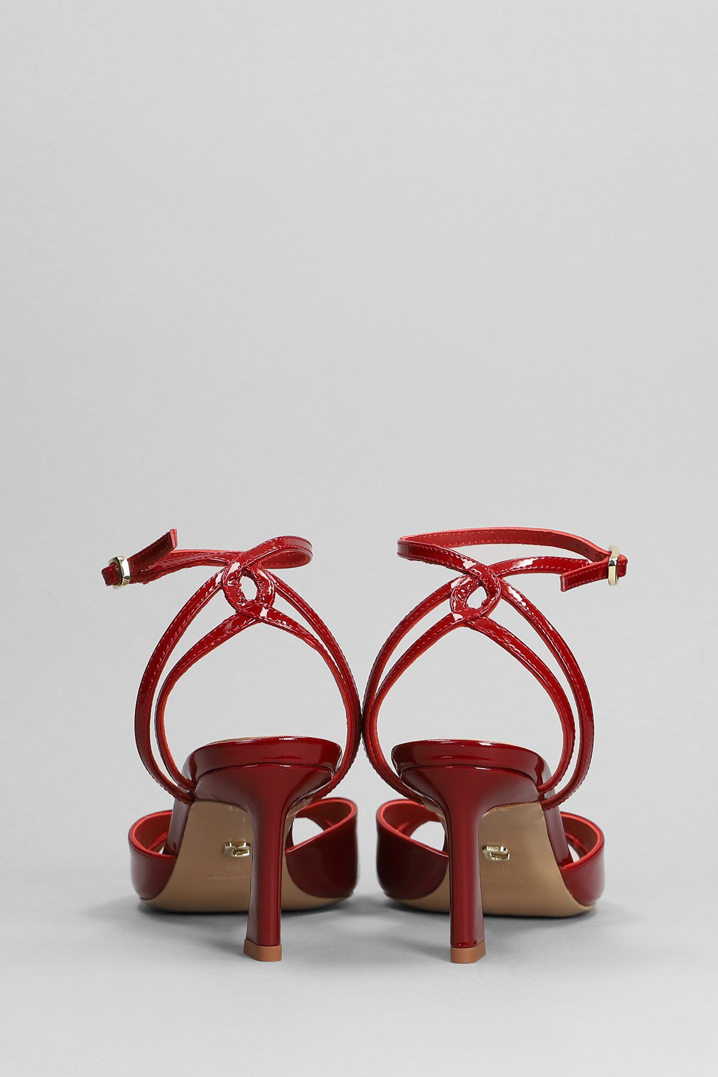 Shop Lola Cruz Bianca 65 Sandals In Red Patent Leather