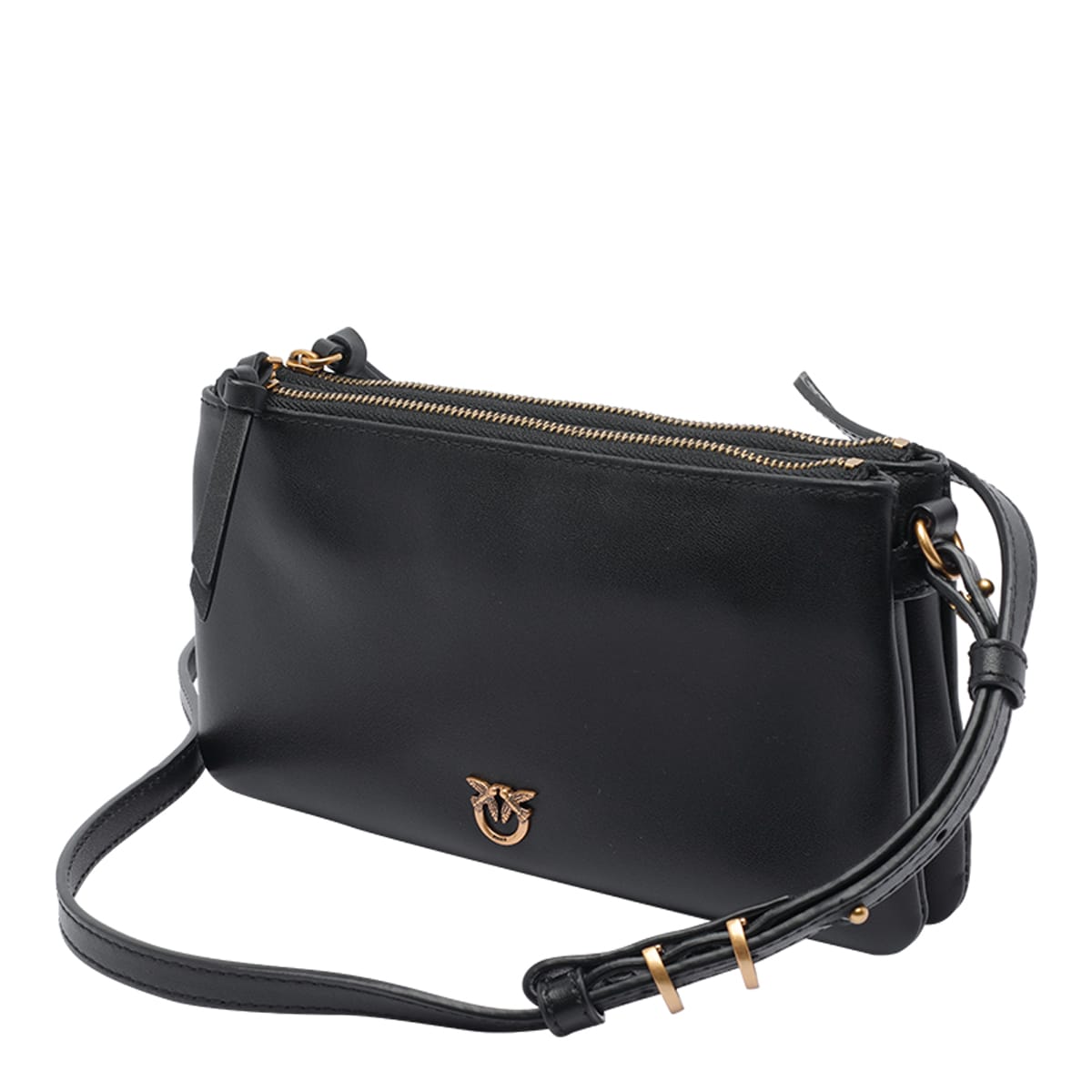 Pinko Shoulder Bag With Chain Strap And Smooth Finish In Black