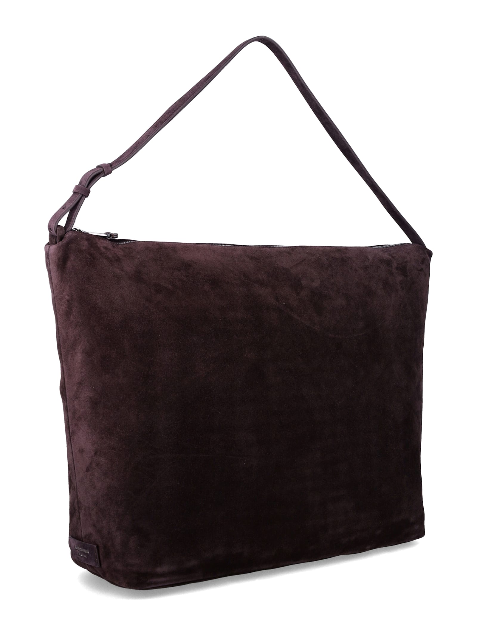 Emporio Armani Hobo Large Chain Soft Suede In Burgundy
