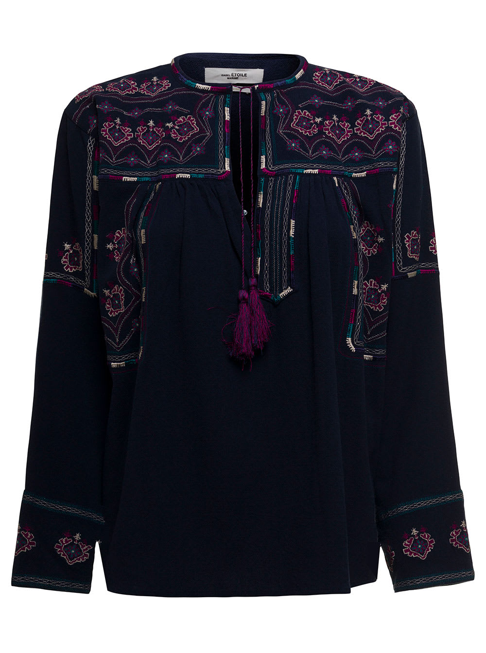Isabel Marant Étoile Treya Cotton Blouse With Embroidered Inserts