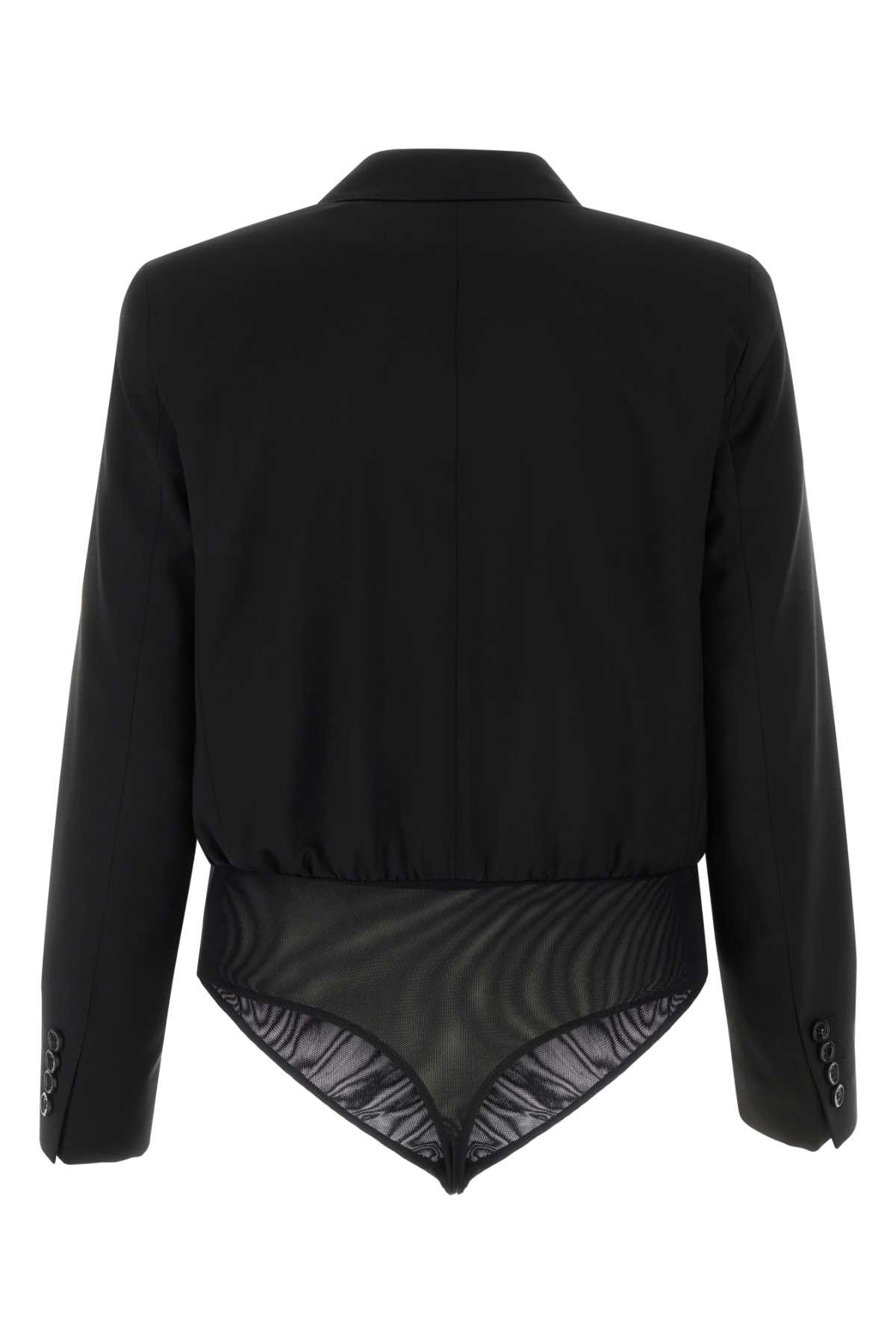 Shop Max Mara Black Wool Mirra Bodysuit In Nero