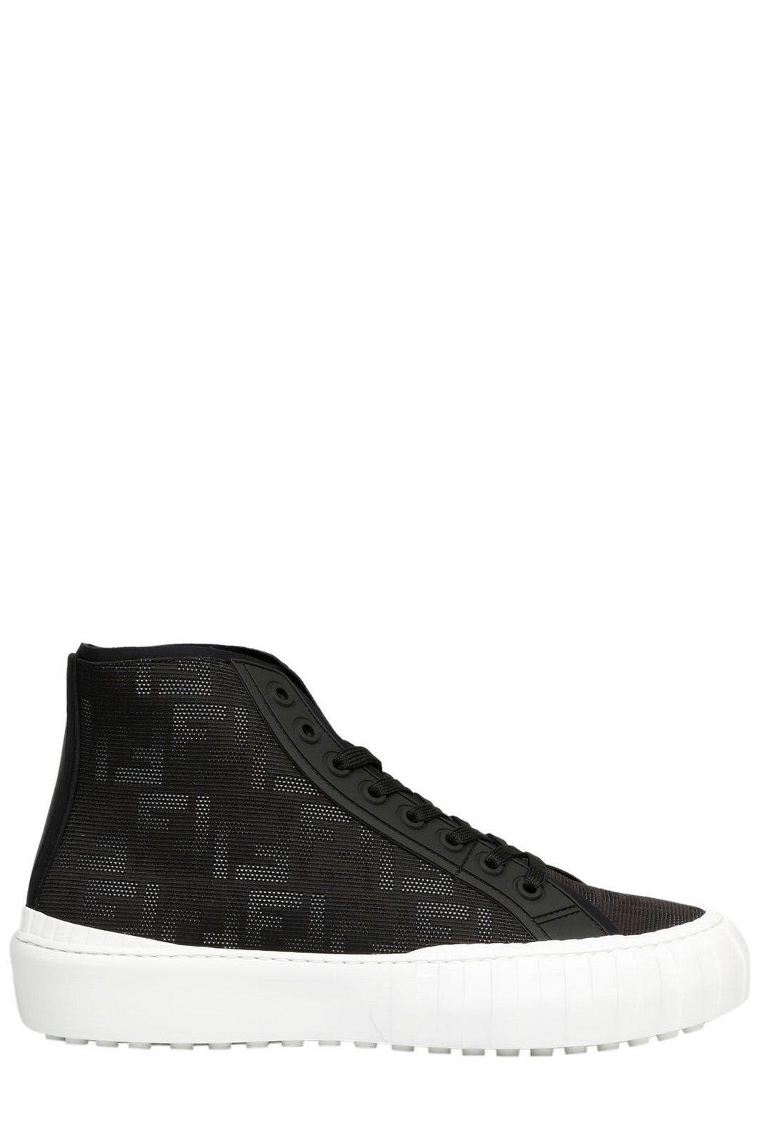 Shop Fendi Ff Flash High-top Sneakers In Black