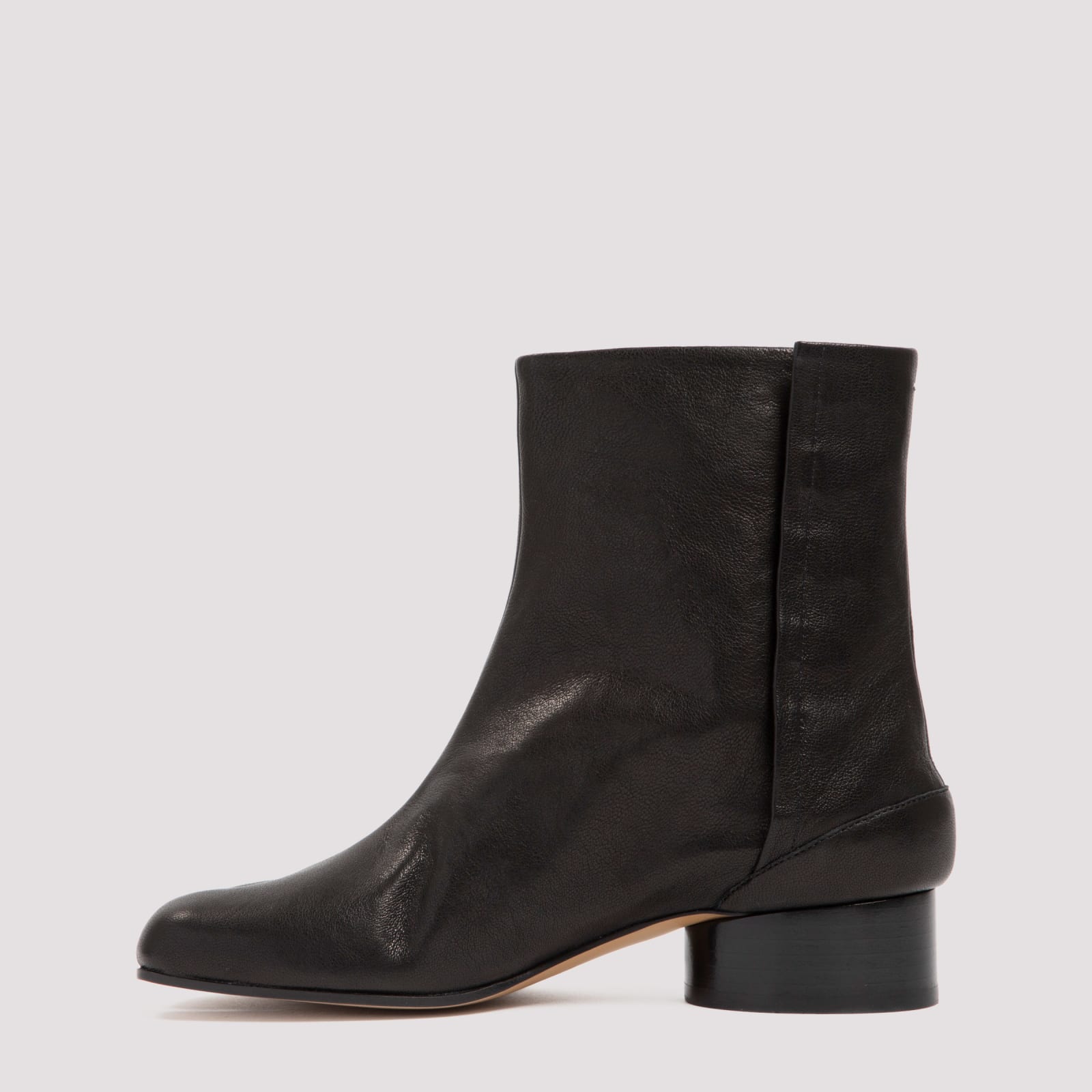 Shop Maison Margiela Tabi Leather Boots In Black