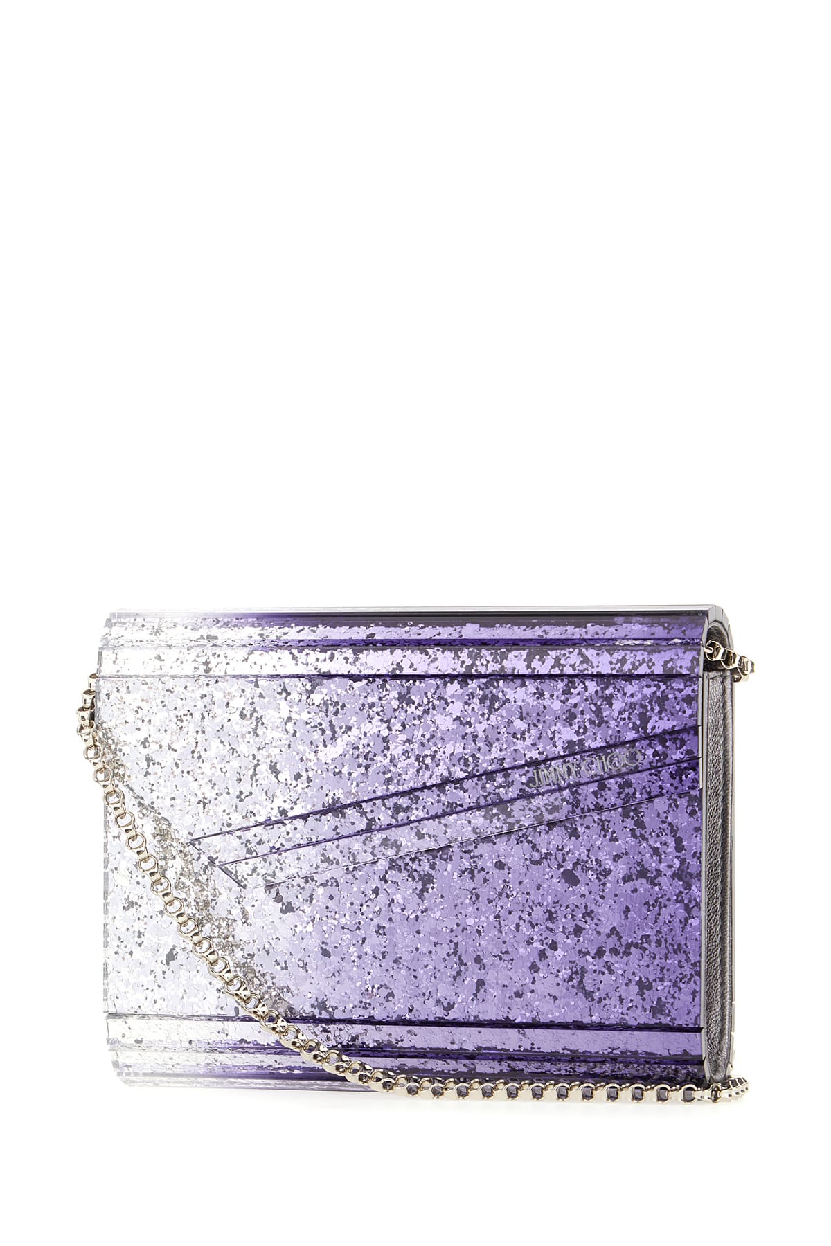 Shop Jimmy Choo Multicolor Fabric And Pvc Candy Clutch In Tanzanite