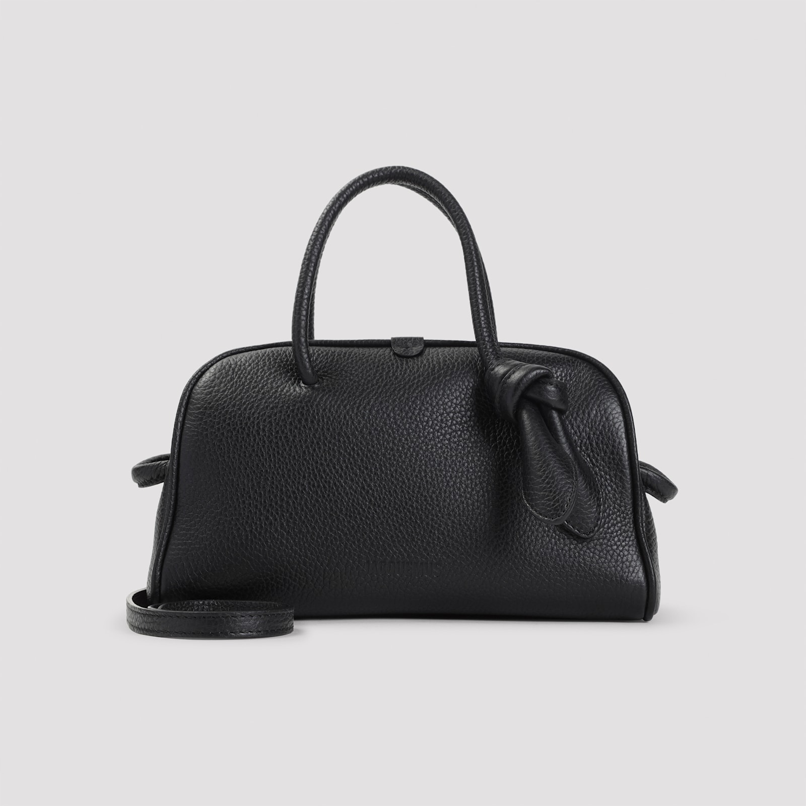 Jacquemus Small Turismo Grained Leather Top Handle Bag In Black
