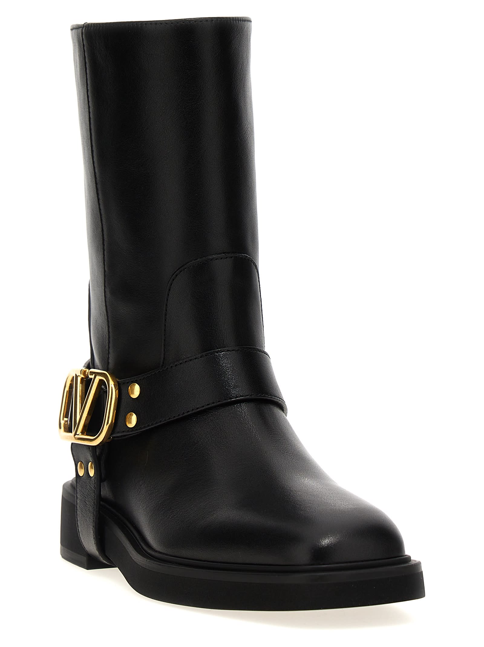 Shop Valentino Vlogo Signature Ankle Boots In Black