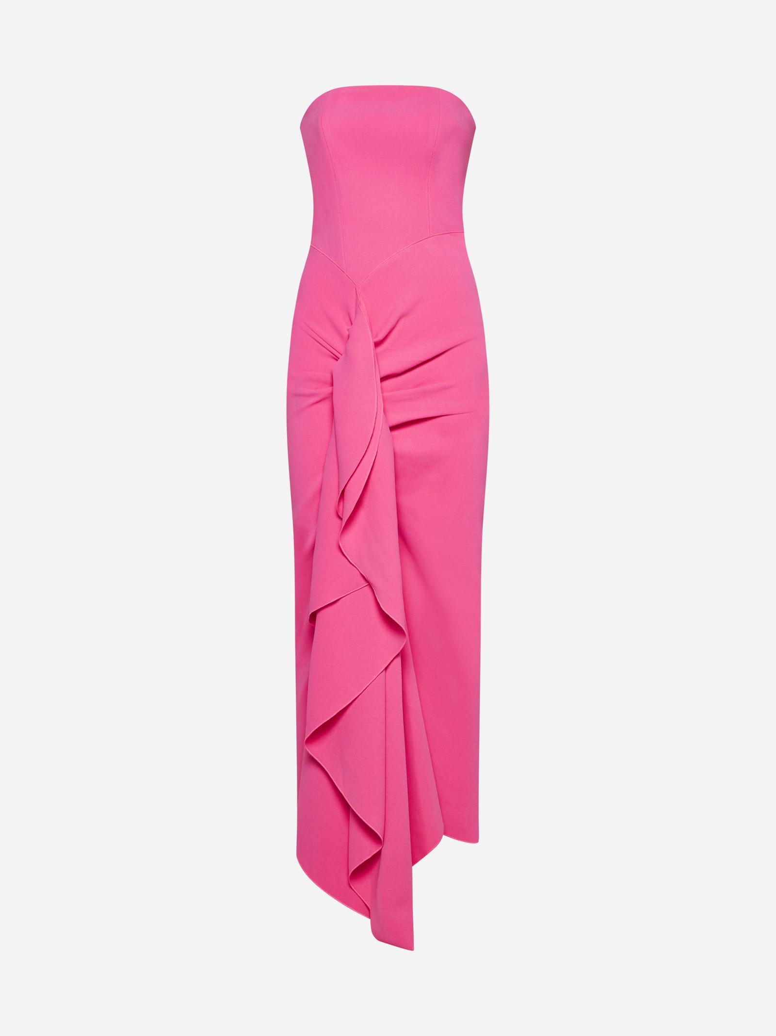 Shop Solace London Thalia Midi Dress In Fuchsia