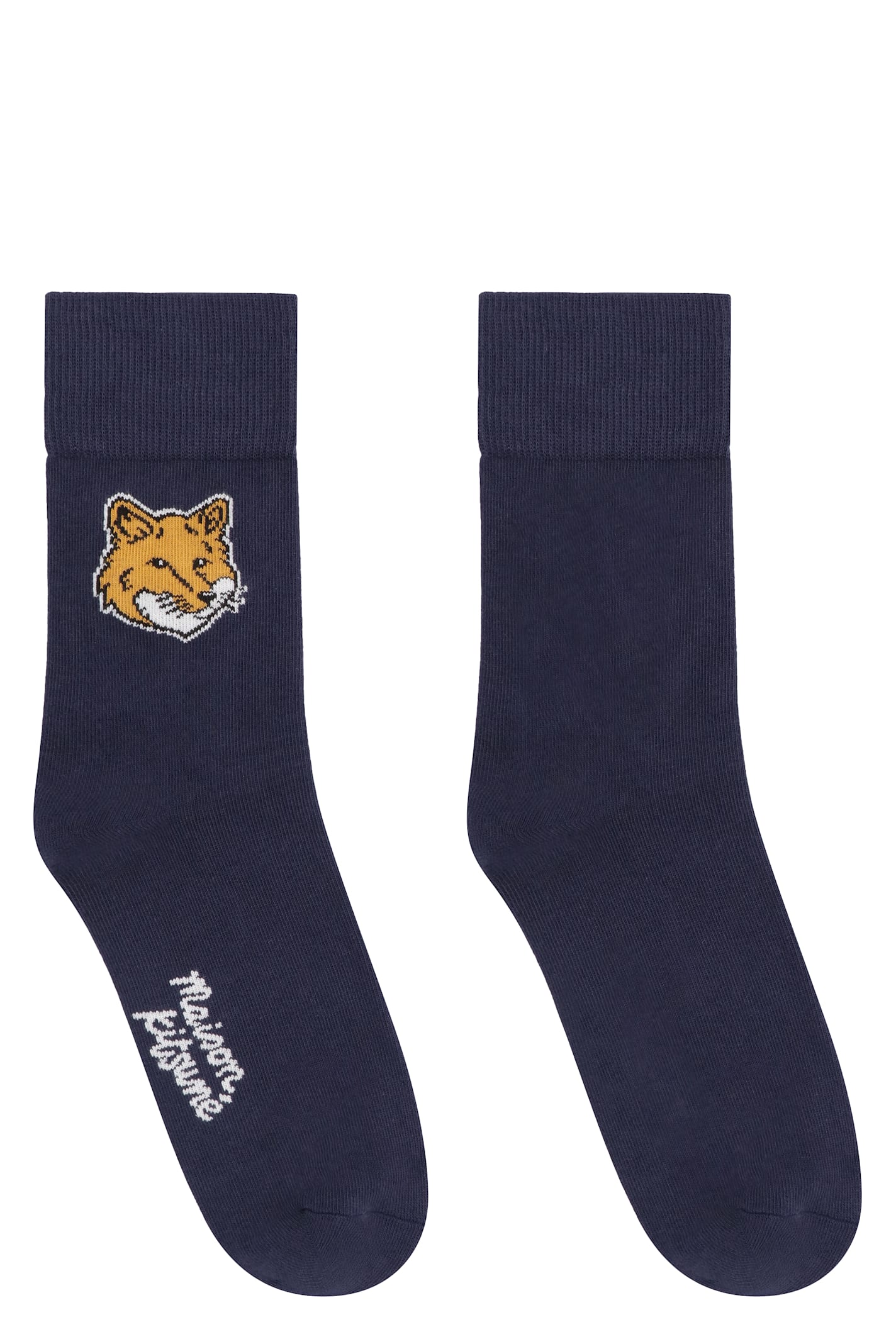 Maison Kitsuné Cotton Socks With Logo
