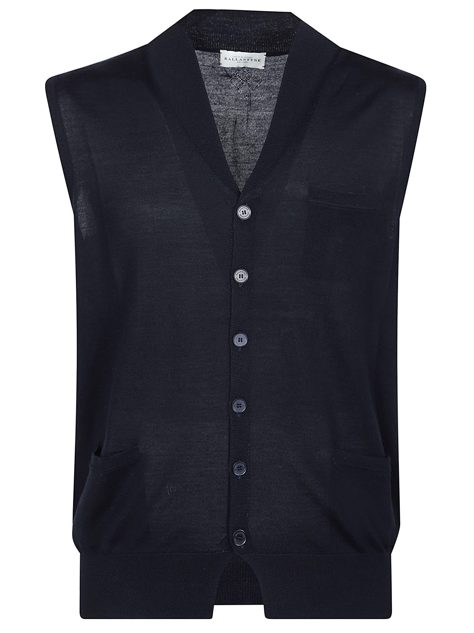 Shop Ballantyne V-neck Vest In Navy