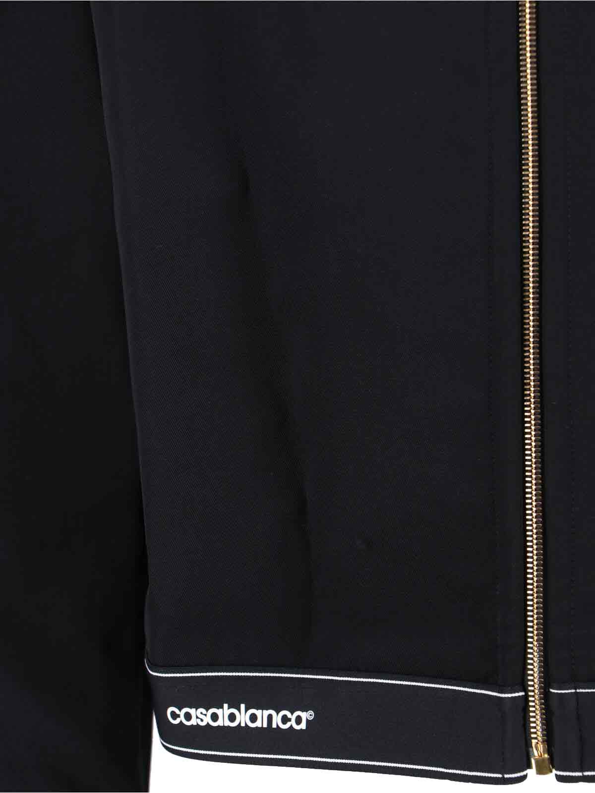 Casablanca Tailored Wool Jacket With Contrasting Logo In Black