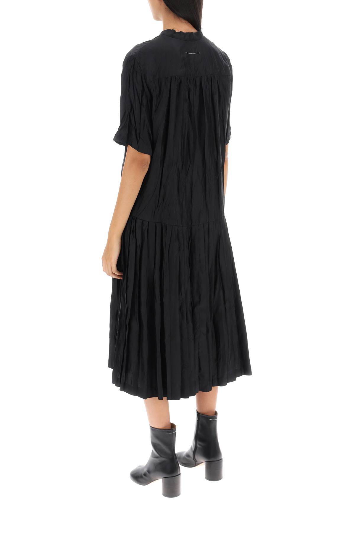 Shop Mm6 Maison Margiela Jacquard Shirt Dress In Black (black)