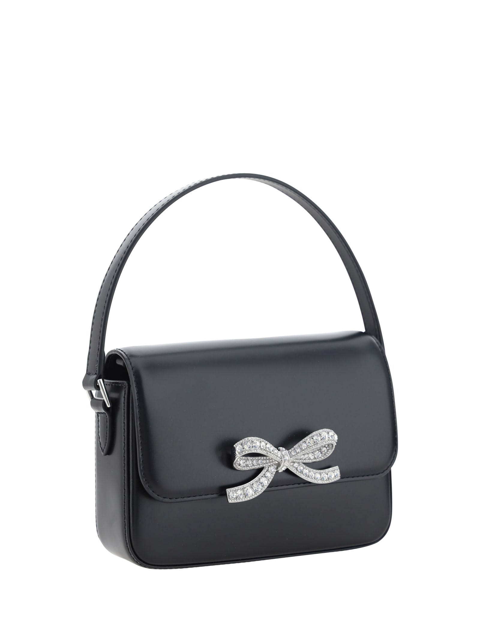 Shop Self-portrait Baguette Handbag In Black