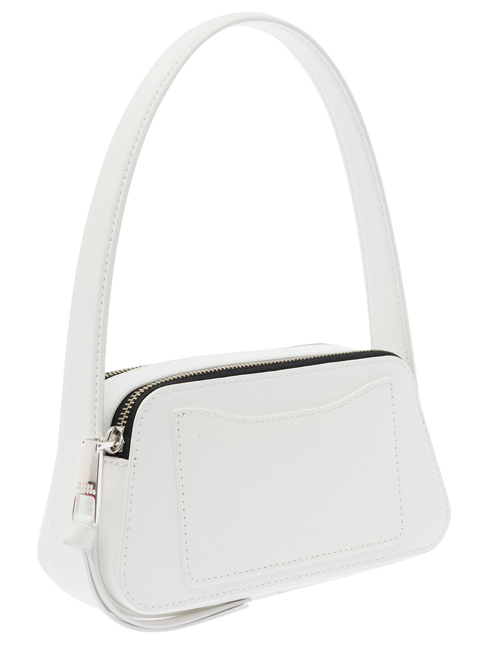 Shop Marc Jacobs The Slingshot White Shoulder Bag With Double J Detail In Cross-grain Leather Woman