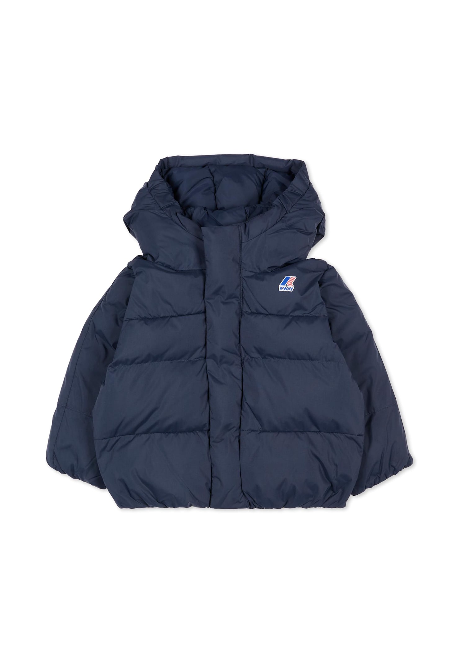K-way Blue Down Jacket For Babykids In Blue