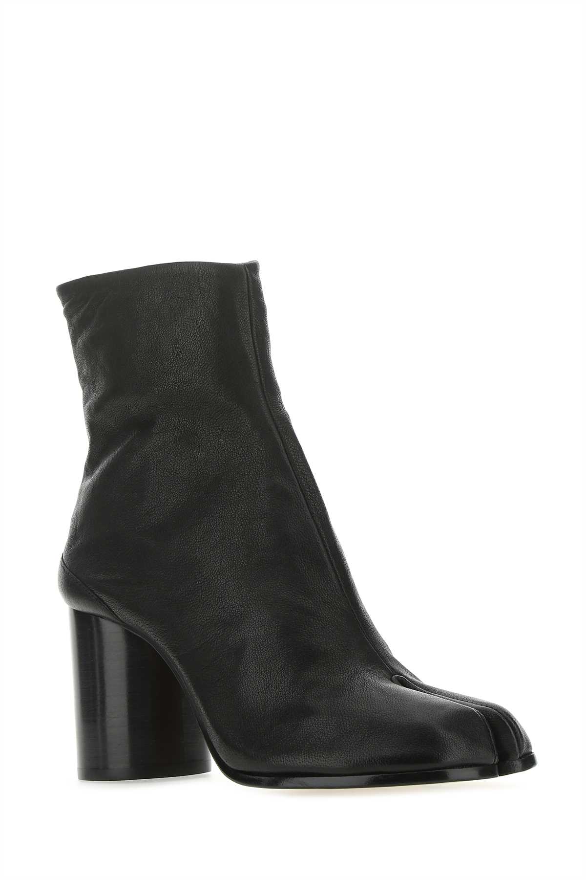 Shop Maison Margiela Black Leather Tabi Ankle Boots In T8013