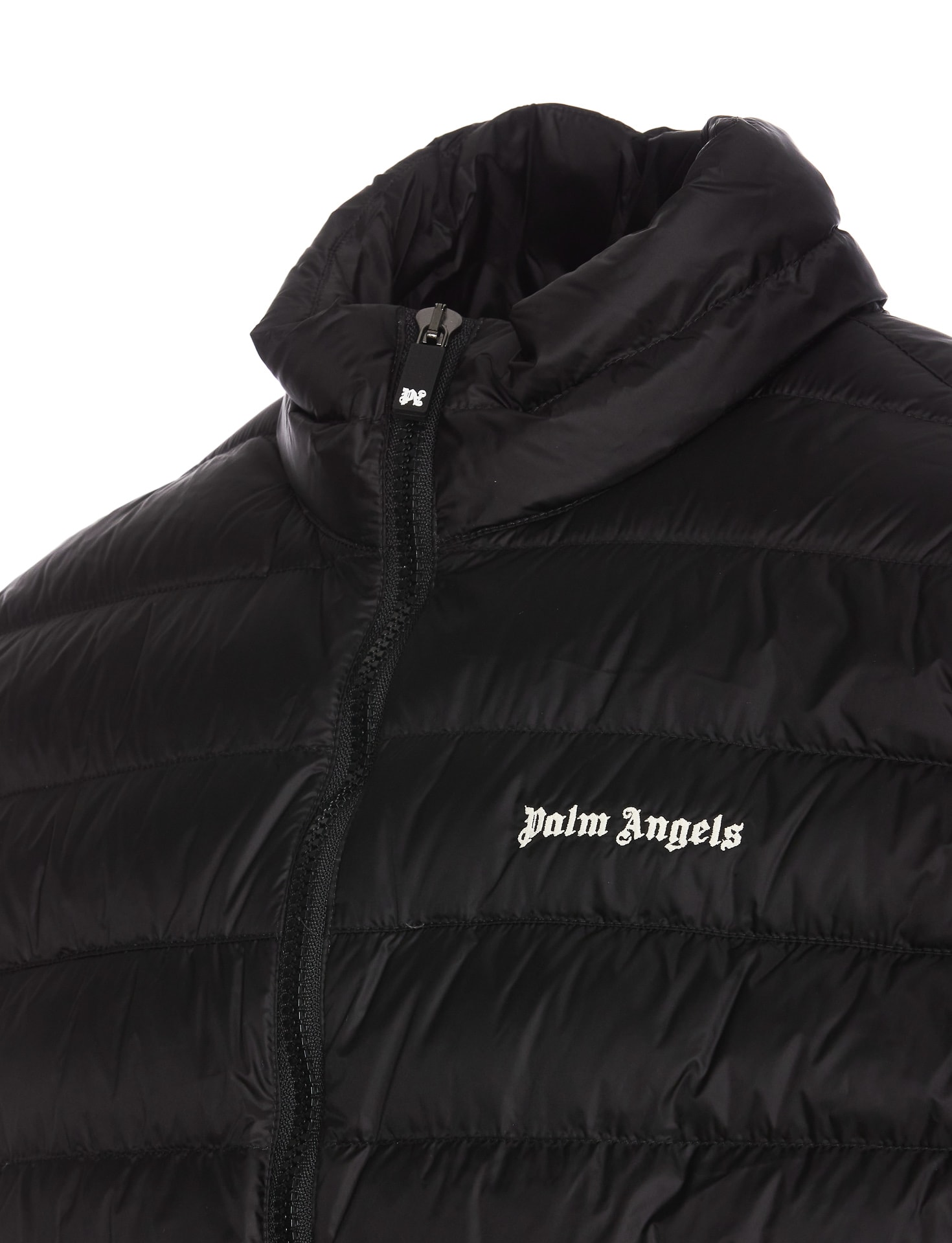 Shop Palm Angels Classic Logo Padded Vest In Black
