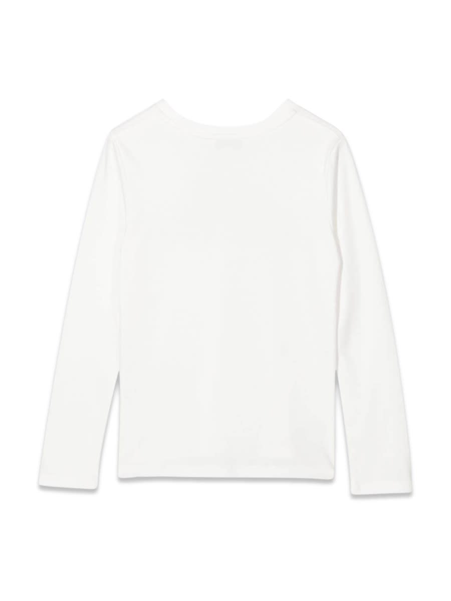 Shop Lanvin Logo Long Sleeve T-shirt In Ivory