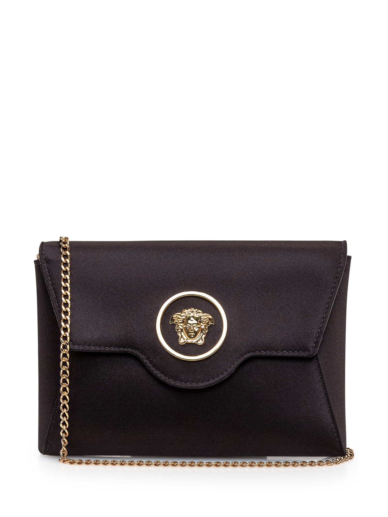 Shop Versace La Medusa Pouch In Black- Gold