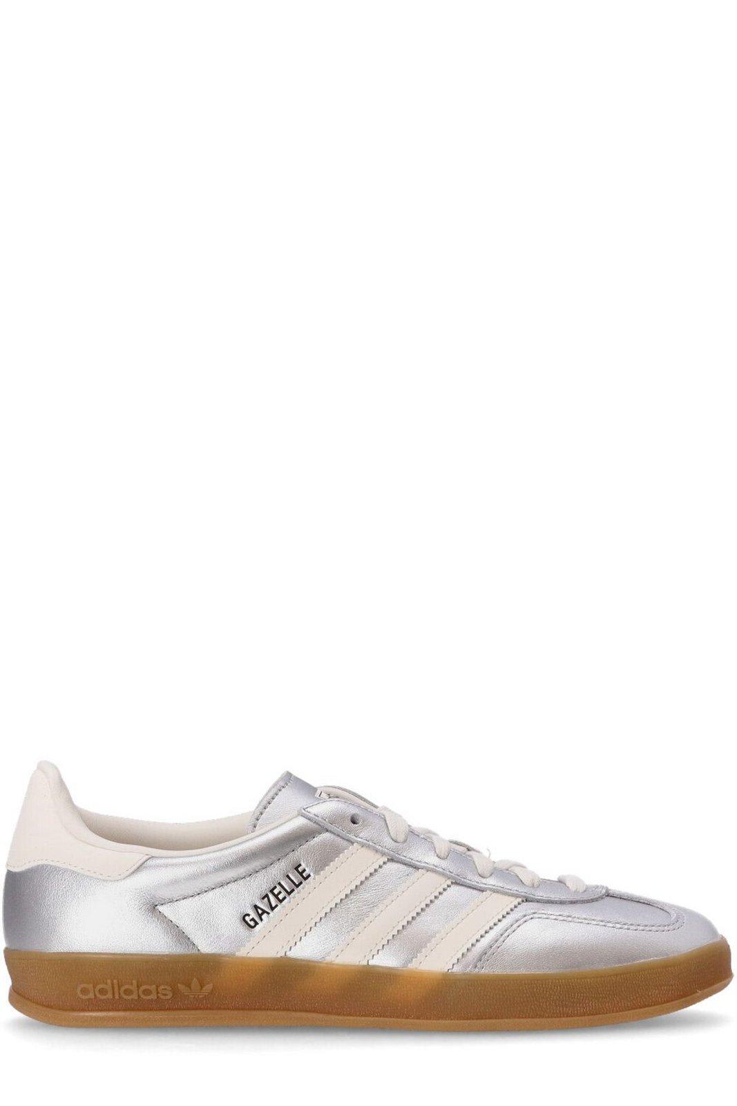 Adidas Originals Gazelle Lace-up Sneakers In Silver