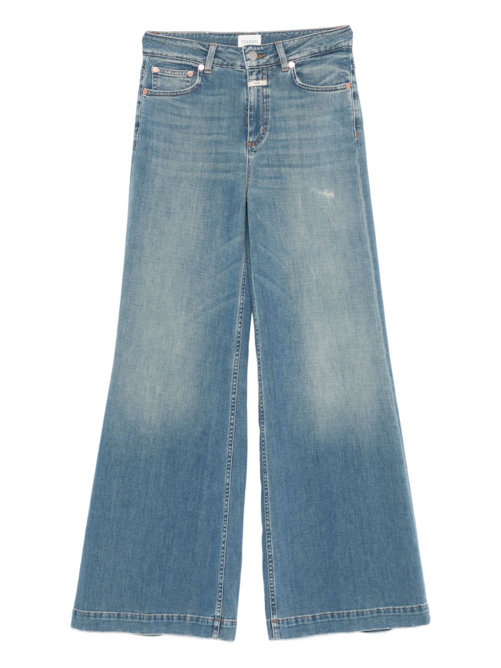 Closed Five-pocket Design Flared Jeans In Blue