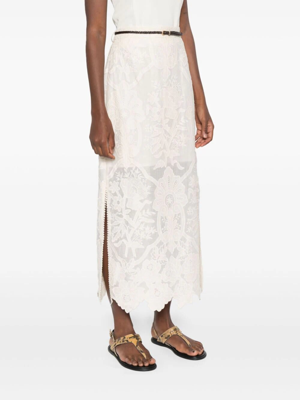 Shop Zimmermann Gonna Lunga In Crm Cream