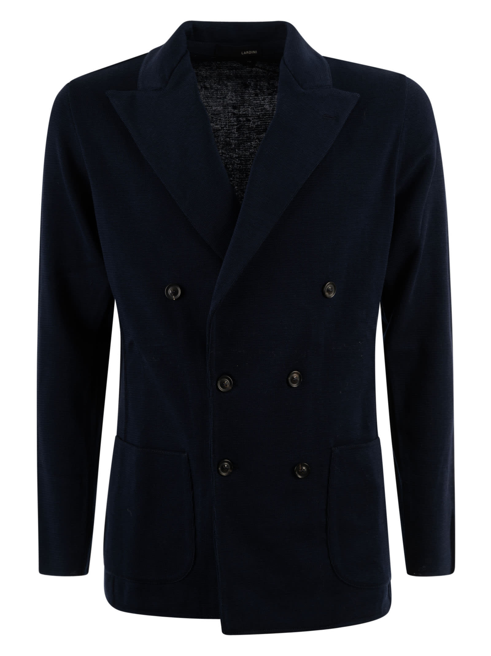 Lardini Double-breast Knit Dinner Jacket In Blue | ModeSens