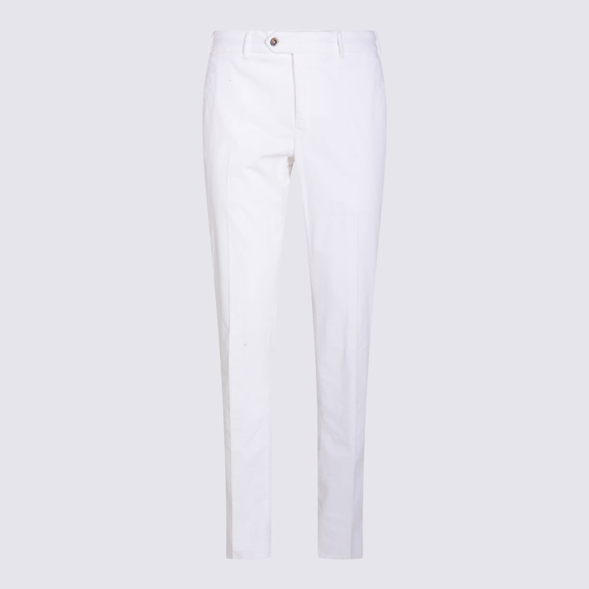 Pt Torino White Virgin Wool Slim Pants In White